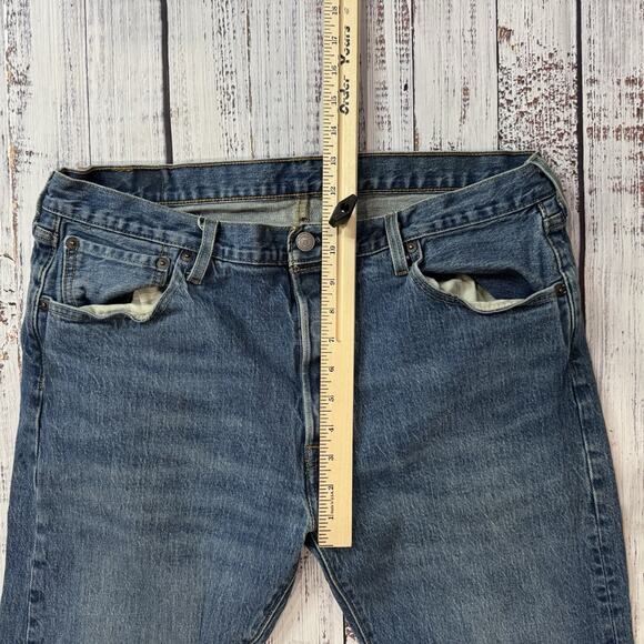 Levi’s 501 Button Fly Jeans Men’s 34x27.5 Medium Wash Straight Fit - Picture 3 of 5